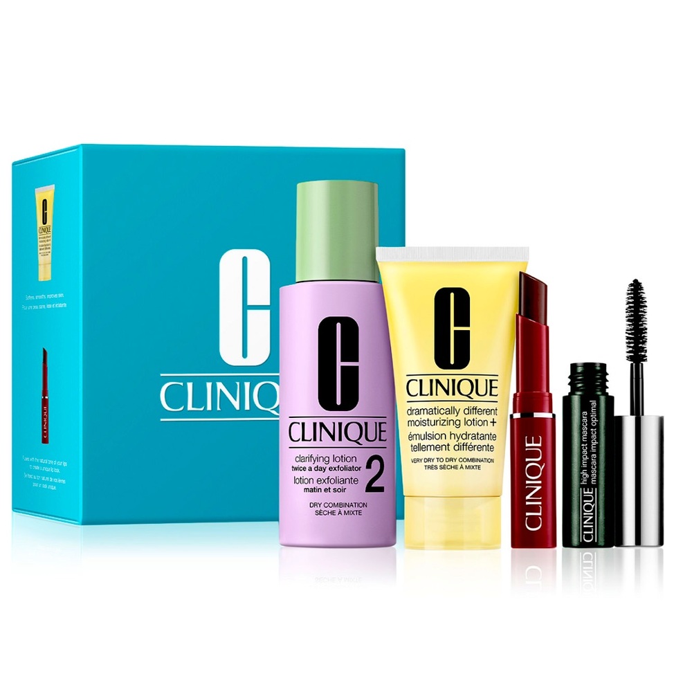 Four Clinique happy-skin essentials free of parabens, phthalates, and fragrance